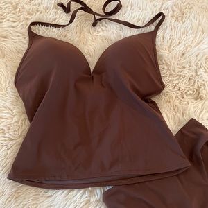Victoria's Secret NEW Brown Halter Tankini with Molded Cups